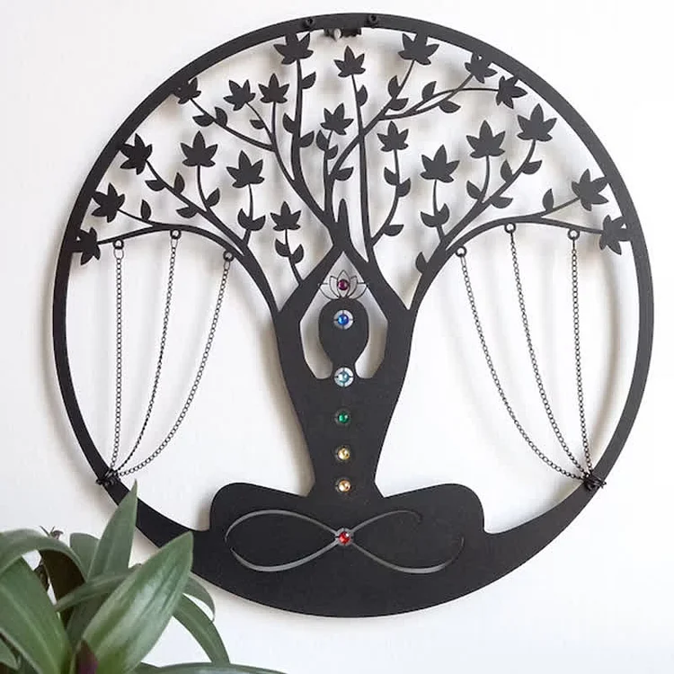 Tree of Life Lotus Chakra Metal Wall Decor