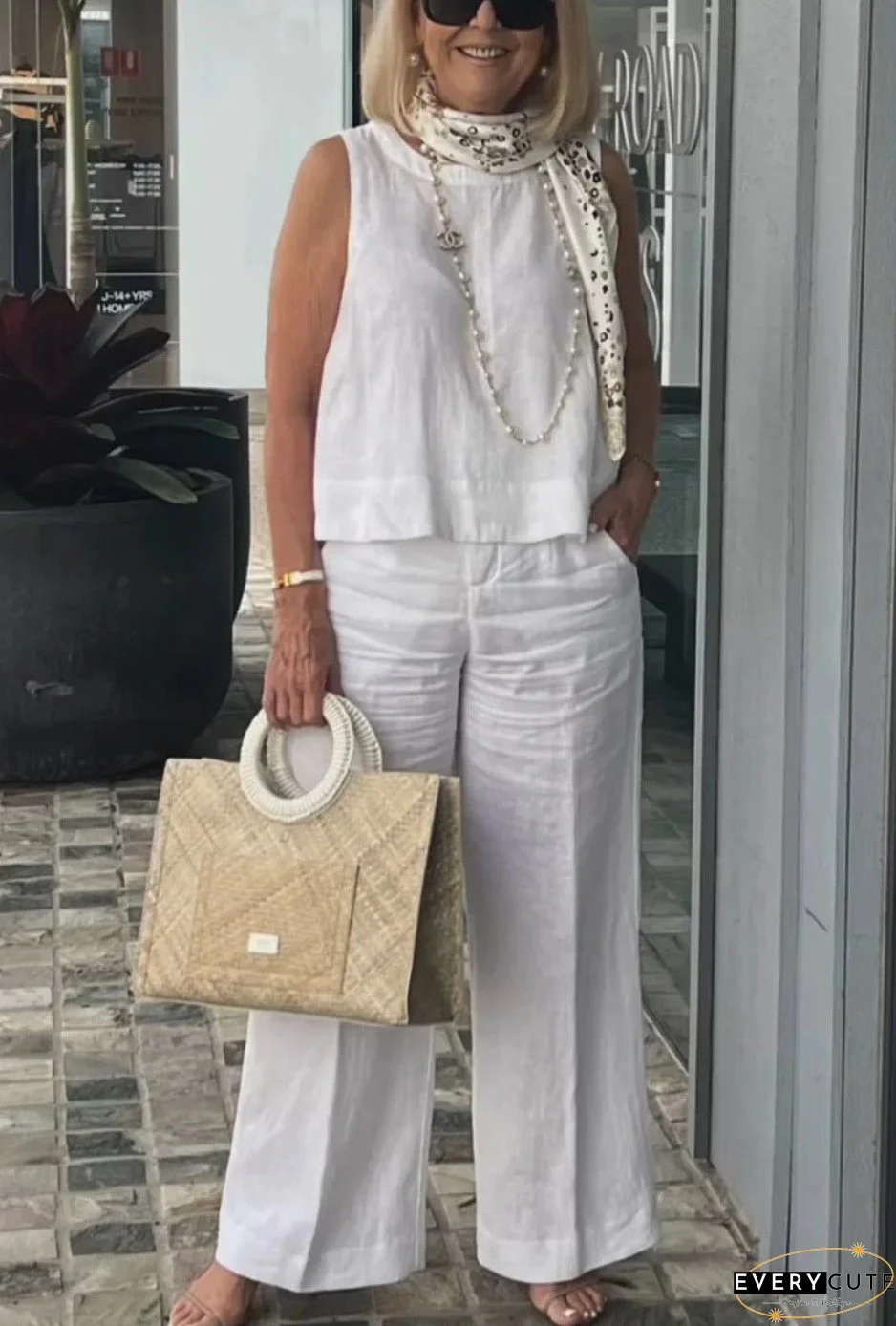 Wide Leg Pants Two-piece Set for Women