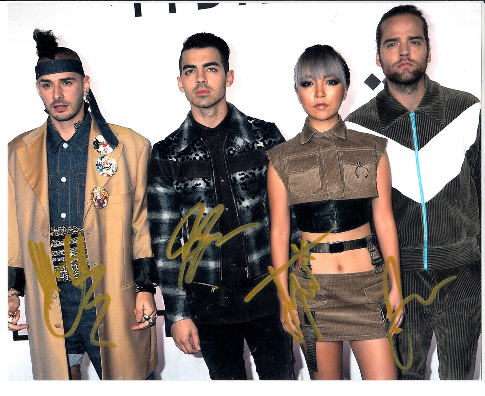 DNCE Group with Joe Jonas Autograph Signed 8x10