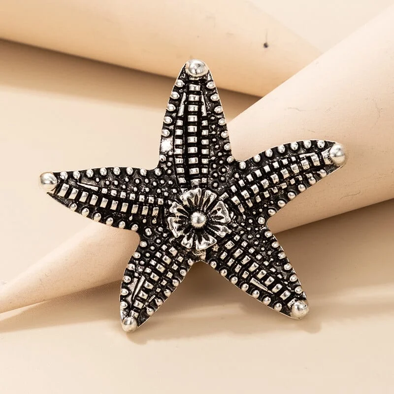 ✨Silver Adjustable Starfish Ring💝