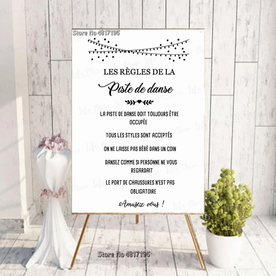 Piste de Danse Vinyl Decals Custom Texts Sign Wedding Sticker Dancing Rules Vinyls Art Party Decoration
