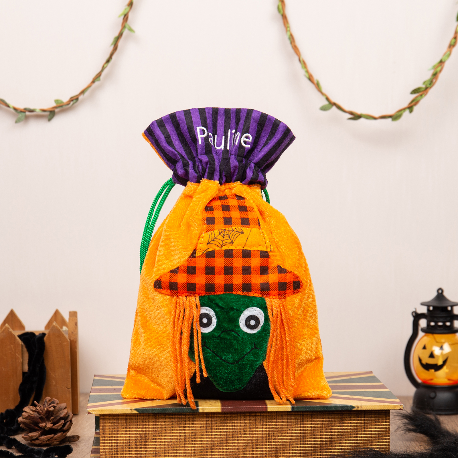 1 NamePersonalized Witch Halloween Tote Bags, Custom Kids Halloween