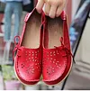 Women's Wide Width Leather Loafers Flat Shoes