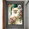 Flowers Pomeranian-11CT Counted Cross Stitch 40*60cm/15.75*23.62in(Big Size)