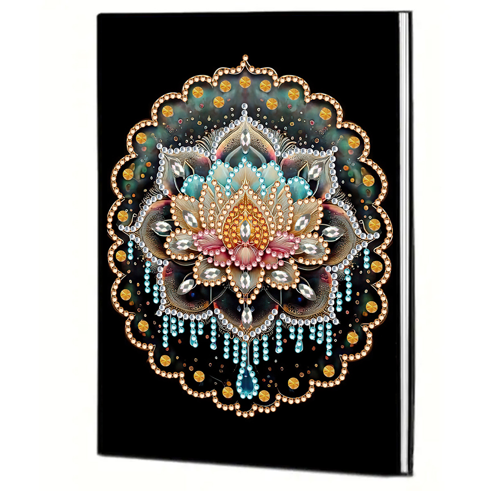 50 Pages A5 Special Shaped Lotus 5D DIY Diamond Drawing Book Art Birthdays Gifts