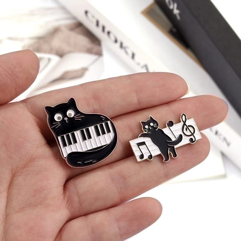 Minimalist Pin Cat Alloy Stoving Varnish Unisex Brooches