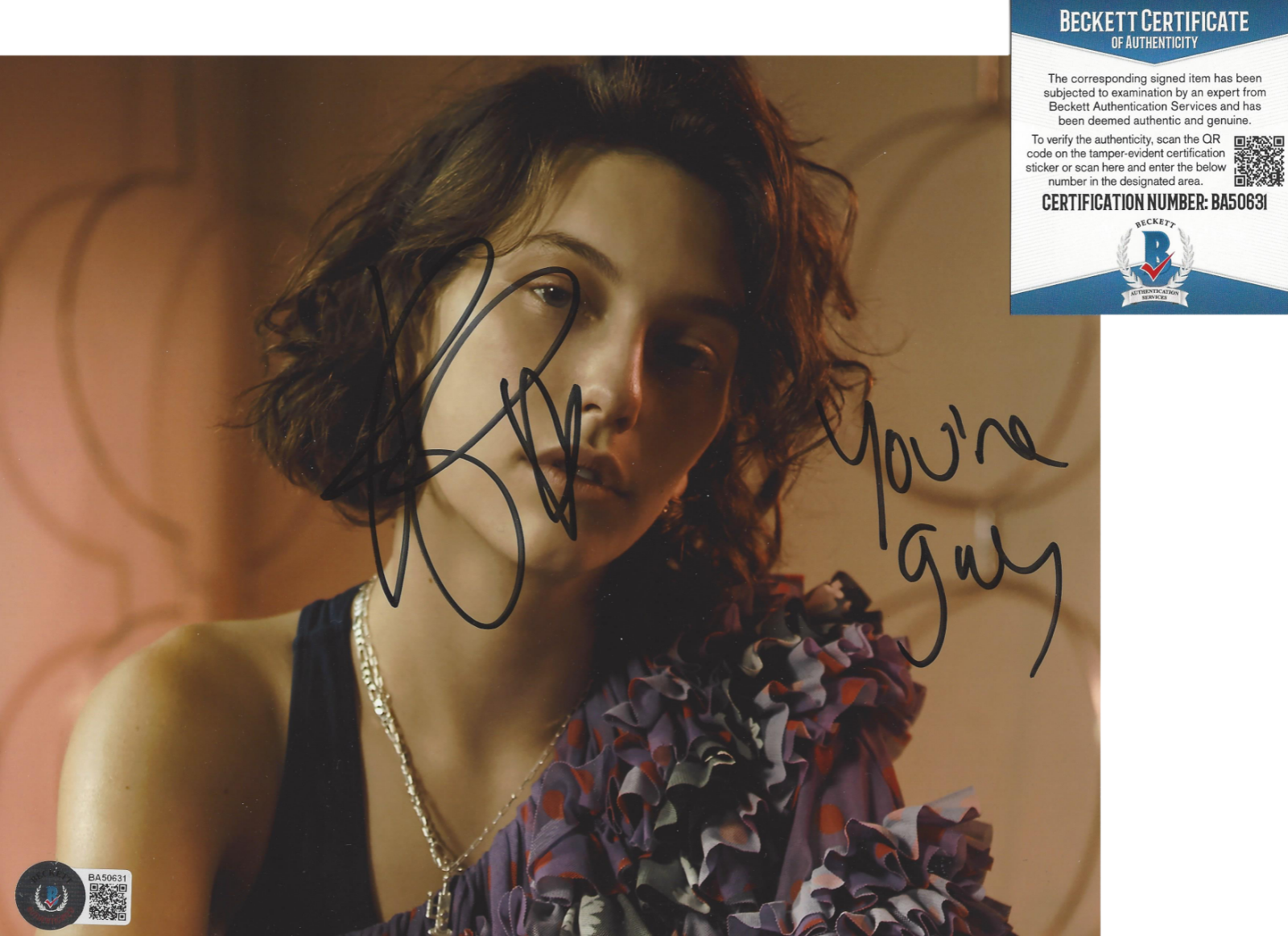 SINGER KING PRINCESS SIGNED 8x10 Photo Poster painting CHEAP QUEEN INDIE POP BECKETT COA BAS