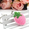 Bead Embroidery - Pink Strawberry Beaded Counted Cross Stitch Ornament Kit for Adults Beginners