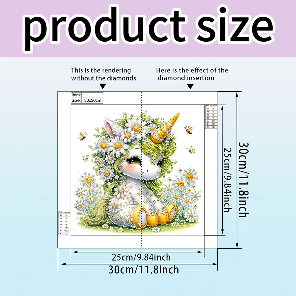 Diamond Painting - Partial Special Shaped Drill - Unicorn(Canvas|30*30cm)