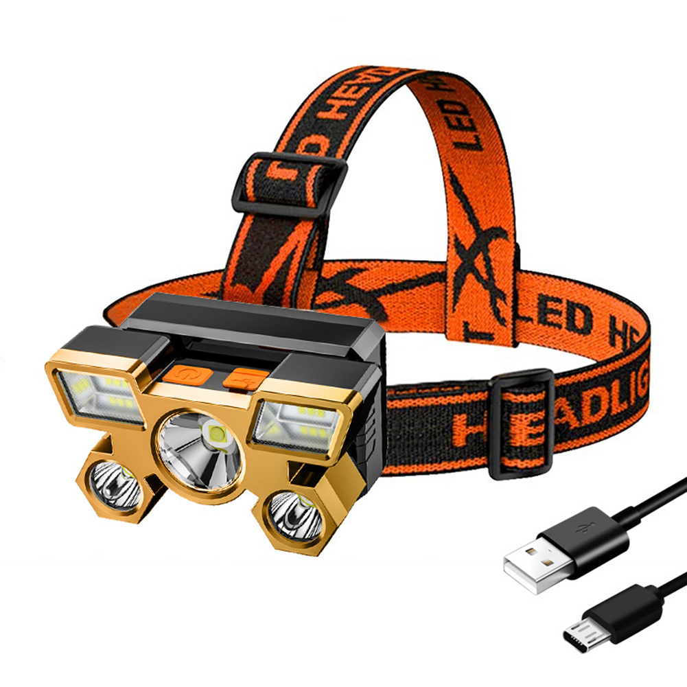 

5xLED 1200mAh Portable Headlight USB Rechargeable Outdoor Fishing Headlamp, 501 Original
