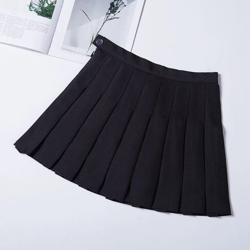 Pleated Skirt Za Woman 2022 Summer Mini Checkered Women Elastic A Line High Waist Plaid College Style Black E Girl Bottoms