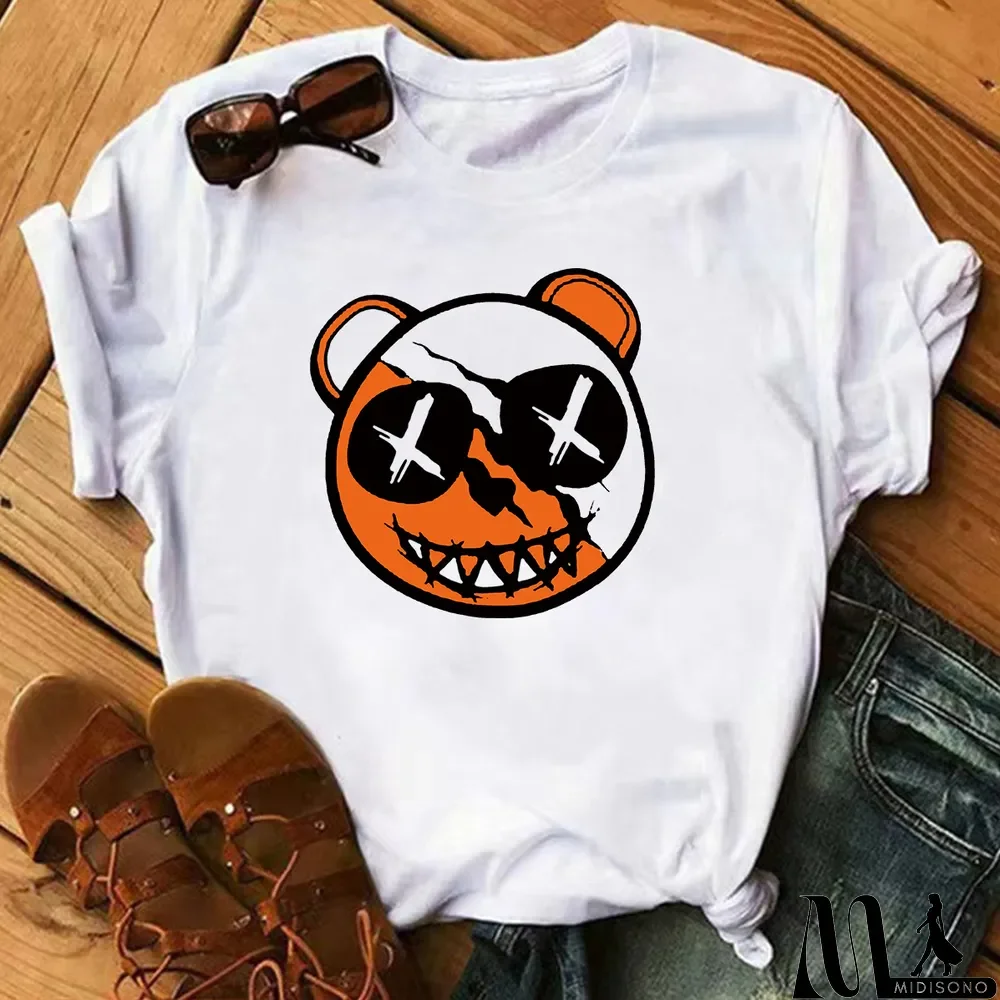 MidiSono - Beaded Round Neck T-shirt