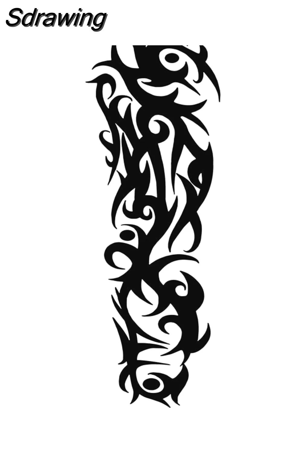 Sdrawing Tattoo Dragon For Men Waterproof Sleeves Angel Tiger Snake Animal Stickers Waterproof Temporary Tattoos Skeleton Hand 521-1