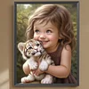 Diamond Painting -DIY Full Square Drill Girl with Pet(35x45cm)