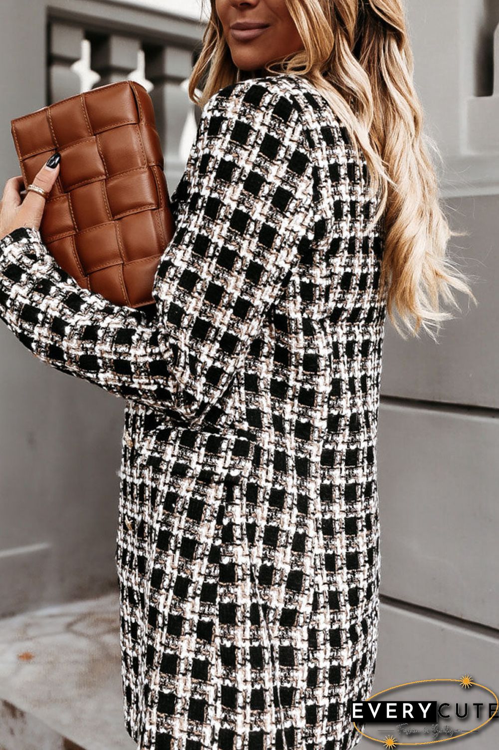 Fashion Street Plaid Turn-back Collar Outerwear(5 colors)