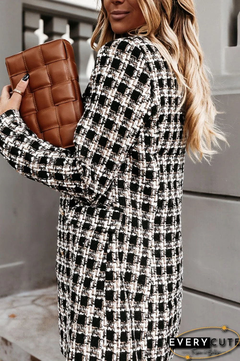 Fashion Street Plaid Turn-back Collar Outerwear(5 colors)