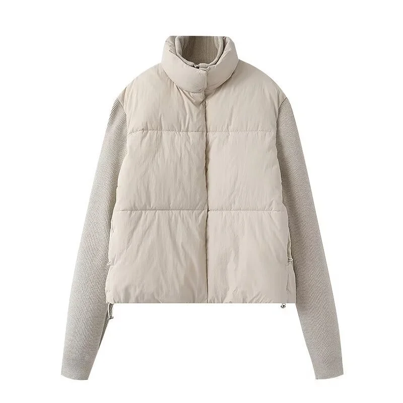 Nigikala Nigikala New Women's Fashion Splicing Long Sleeve Warm Cotton Jacket Jacket