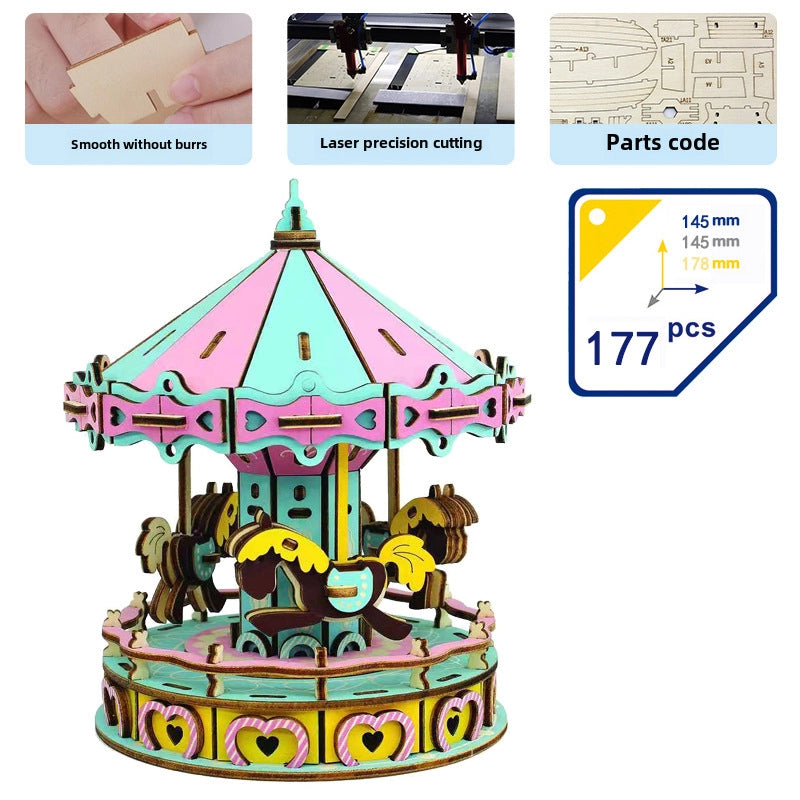 Stall Supply Children’s Wooden 3D Puzzle Adult Puzzle Christmas Building Handmade Educational Model Toy