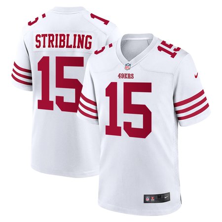 Men's San Francisco 49ers #15 De'Zhaun Stribling White 2026 NFL Draft Game Jersey