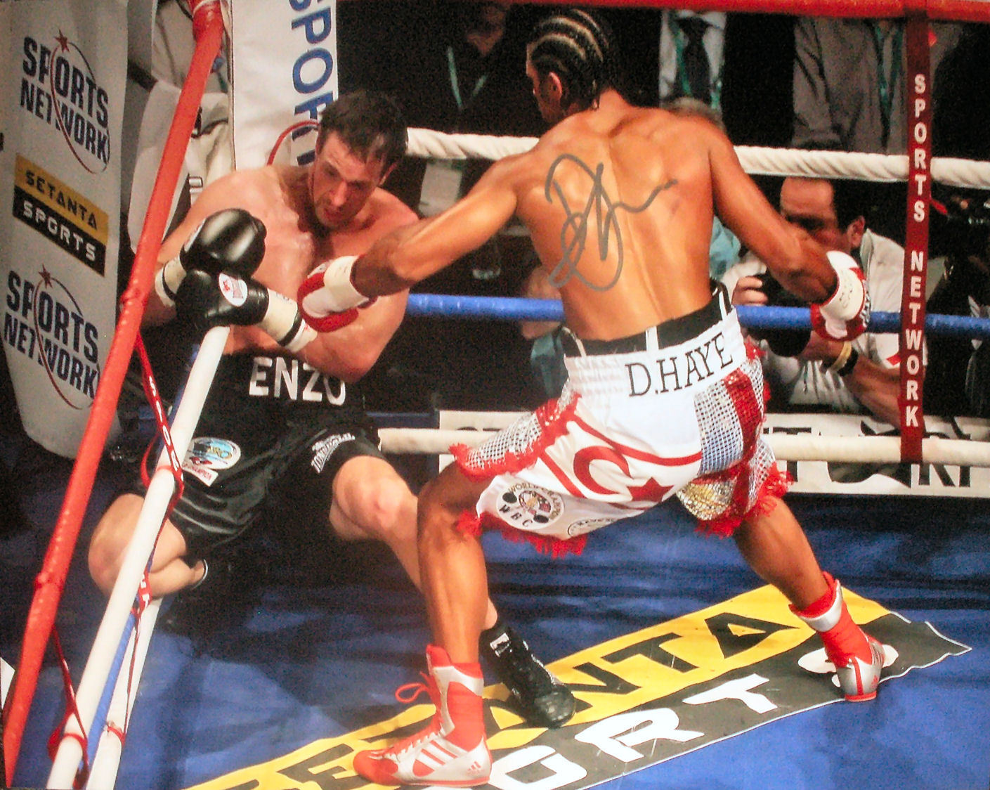 DAVID HAYE SIGNED WORLD CHAMPION BOXING 16x12 Photo Poster painting v MACCARINELLI COA PROOF