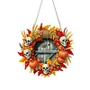 (US Local)Acrylic Skull Pumpkin   DIY Hanging Diamond Art Kits Wall Door Decoration