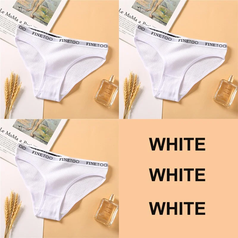 3PCS Women Cotton Underwear Panties Female Sexy Briefs Brand  Band Waist Pantys Set Solid Color Intimates Lingerie for Girl M-XL
