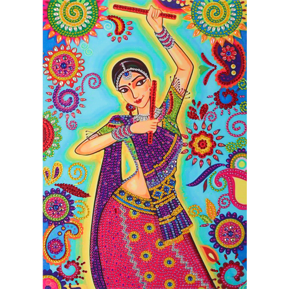 

30*40CM - Special Shaped Diamond Painting - Indian Woman, 501 Original