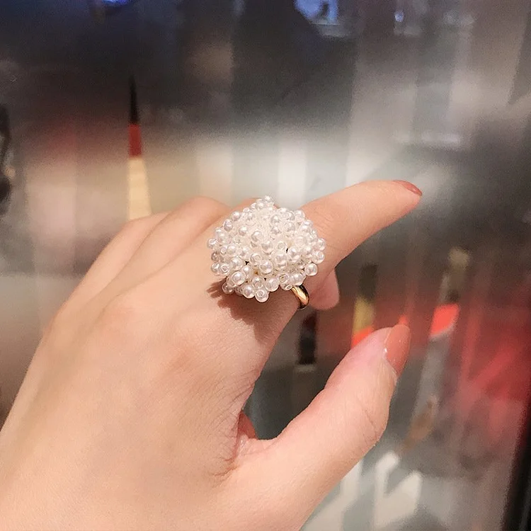 Elegant Pearl Open Ring