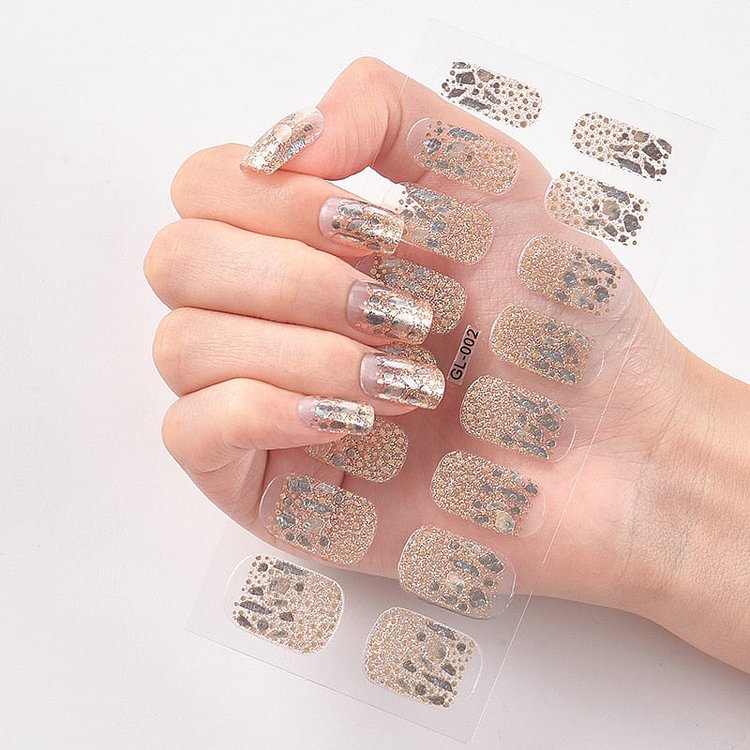 16 Tips/Sheet Glitter Series Minimalist Design Fashion Nail Polish Novidades Nail Designs Nails Sticker Designer Polish Foil