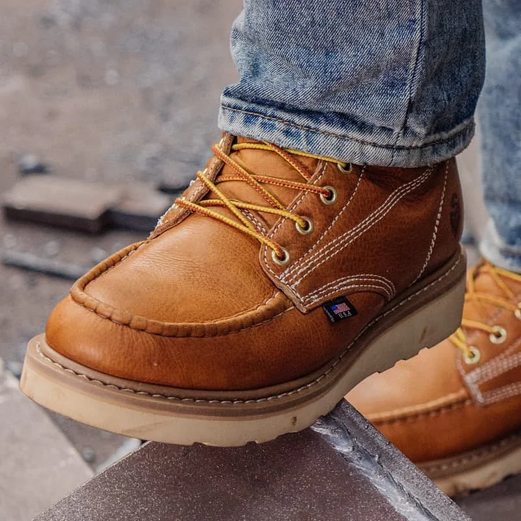 靴 WORKER MOC SUREWAY Men's 8 in Wedge Moc Toe Work Boots for Men-Soft Toe