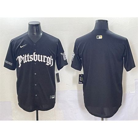 Men's Pittsburgh Pirates Black "Gothic Steel City Edition" Vapor Limited Stitched Baseball Jersey