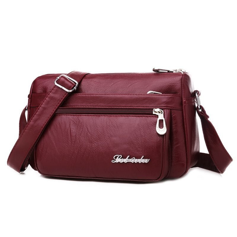 Vintage Soft Leather  Handbags Women Genuine Shoulder Bags Multi-zip Decoration Ladies Hand Crossbody Bags for Women 2020 Luxury
