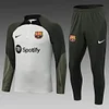 2023/2024 Barcelona Half-Pull Training Suit Grey Jersey 