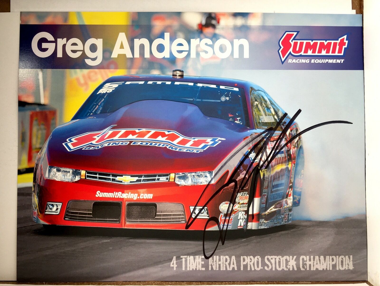 Greg Anderson Signed 8.5x11 Photo Poster painting Promo Hero Card Postcard NHRA  SHIP Auto