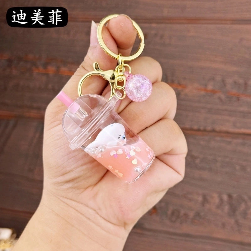 Cute Milky Tea Cup Arylic Women’s Keychain