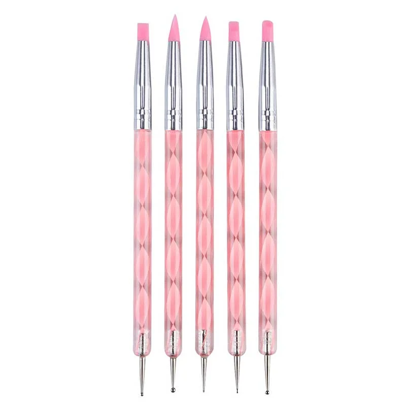 3/5/7/10PCS Multi-Styles Nail Wood Sticks Nail Dotting Pen Nail Brush Kits Nail Art Rhinestones Gems Picking Pen Nail Art Tools-Nail Inspo