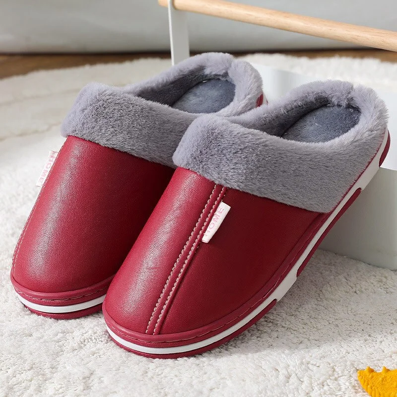 Qengg MCCKLE Women's Home Slippers Plush Warm House Shoes for Women 2021 Non-slip Soft Winter Indoors Bedroom Couples Floor Slipper