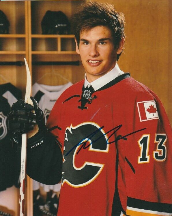 SEAN MONAHAN SIGNED CALGARY FLAMES 2013 NHL DRAFT 8x10 Photo Poster painting! Autograph