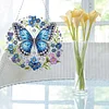 (Upgrade Size)DIY Double Sided Effect Diamond Painting Hanging Pendant Kit (Flower Butterfly)