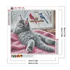 Cat-Full peinture diamant ronde-40 * 40cm