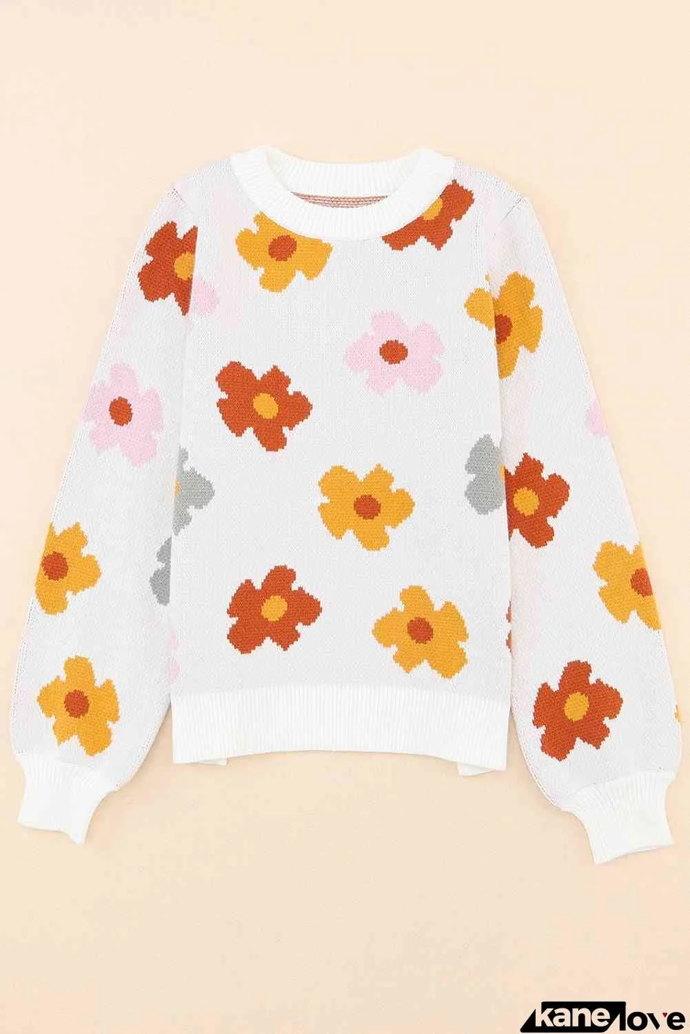 Floral Round Neck Sweater