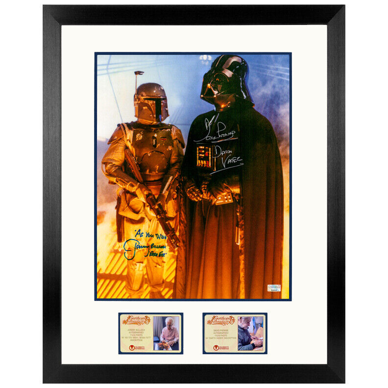 David Prowse Jeremy Bulloch Autographed Star Wars Darth 11x14 Framed Photo Poster painting