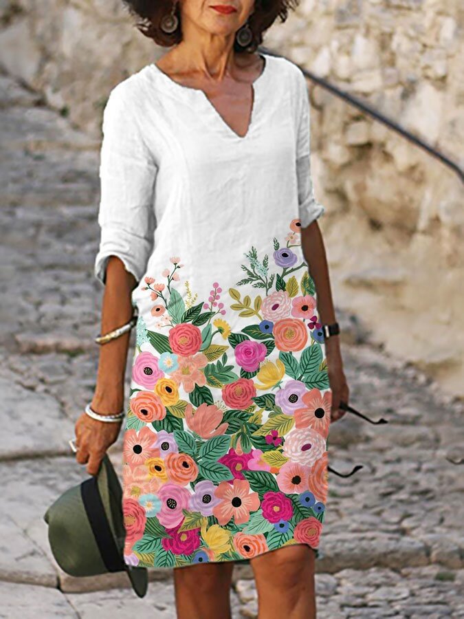 Women's colorful flower print skirt