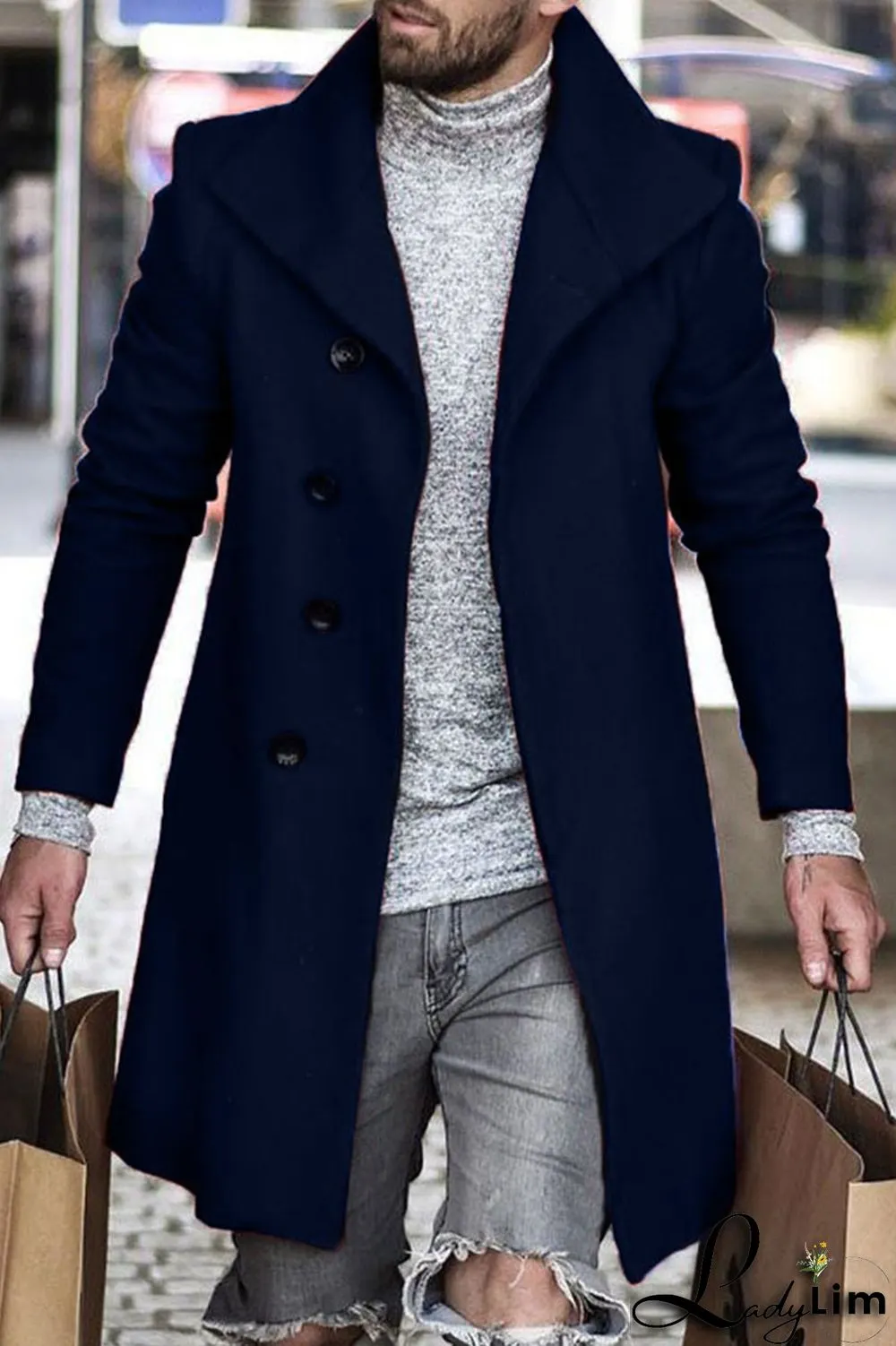 Black Fashion Casual Solid Cardigan Turndown Collar Outerwear