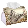 Retro Butterfly DIY PULeather Diamond Painting Tissue Box for Adults Beginners Gem Art Painting Napkin Holder for Living Room Bedroom Bathroom Table Decor