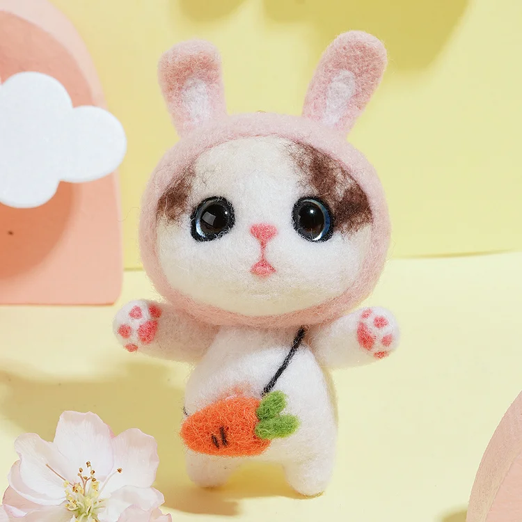 FeltingJoy - Cat Needle Felting Kit - Bunny