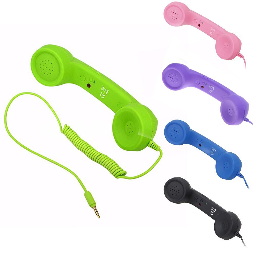 

3.5mm Retro Radiation-Proof Telephone Handset Cell Phone Receiver Earphone, Purple, 501 Original