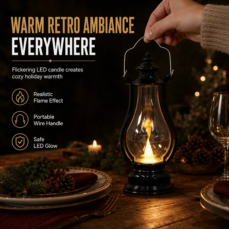 No-Flame Flickering LED Kerosene Lantern