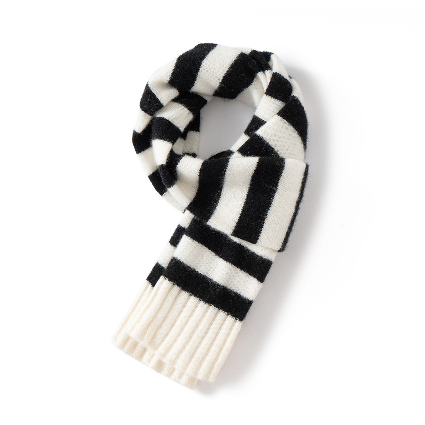 Kid's Cozy Striped Knit Cashmere Scarf  REAL SILK LIFE