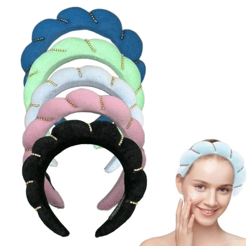 Minimalist Women’s Color Block Towel Velvet Spa Headband